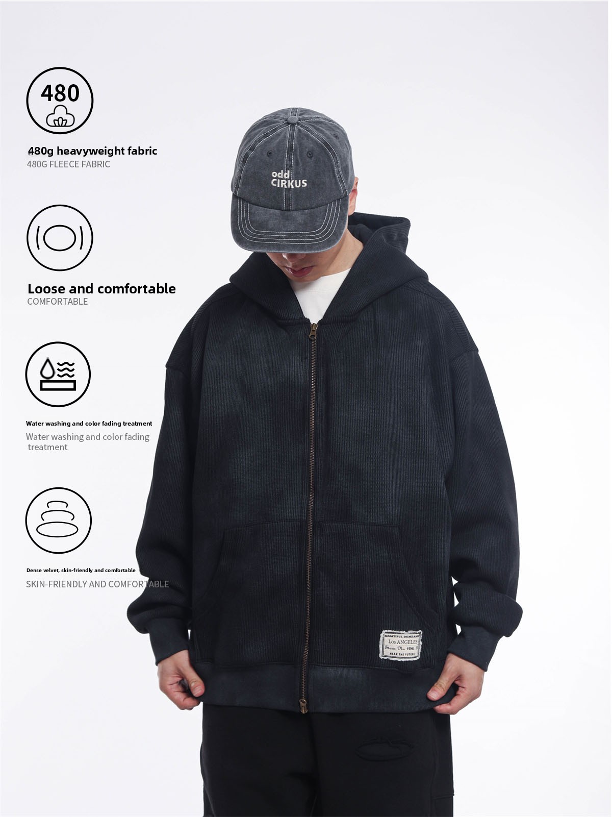 Streetwear Brand Japanese - Jaqueta Masculina Estilo Retrô Japonês Pesada