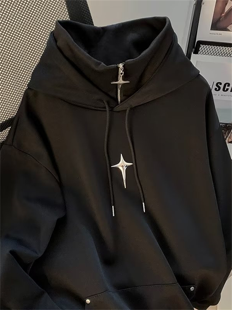 Streetwear Brand Hoodie - Moletom com Capuz de Gola Alta