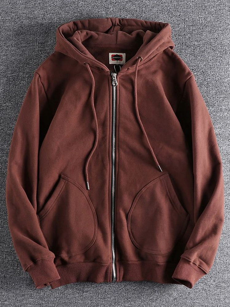 Streetwear Brand Hoodie - Cardigã Masculino com Capuz e Zíper,