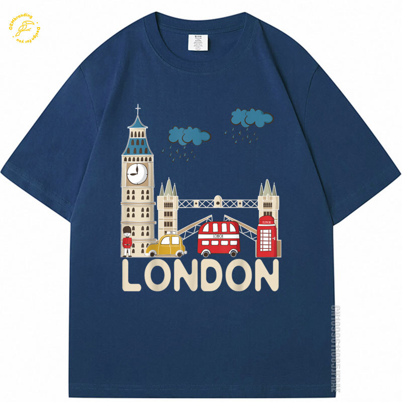 Streetwear Brand London - Chuvoso londres tshirt bonito lembrança oversized