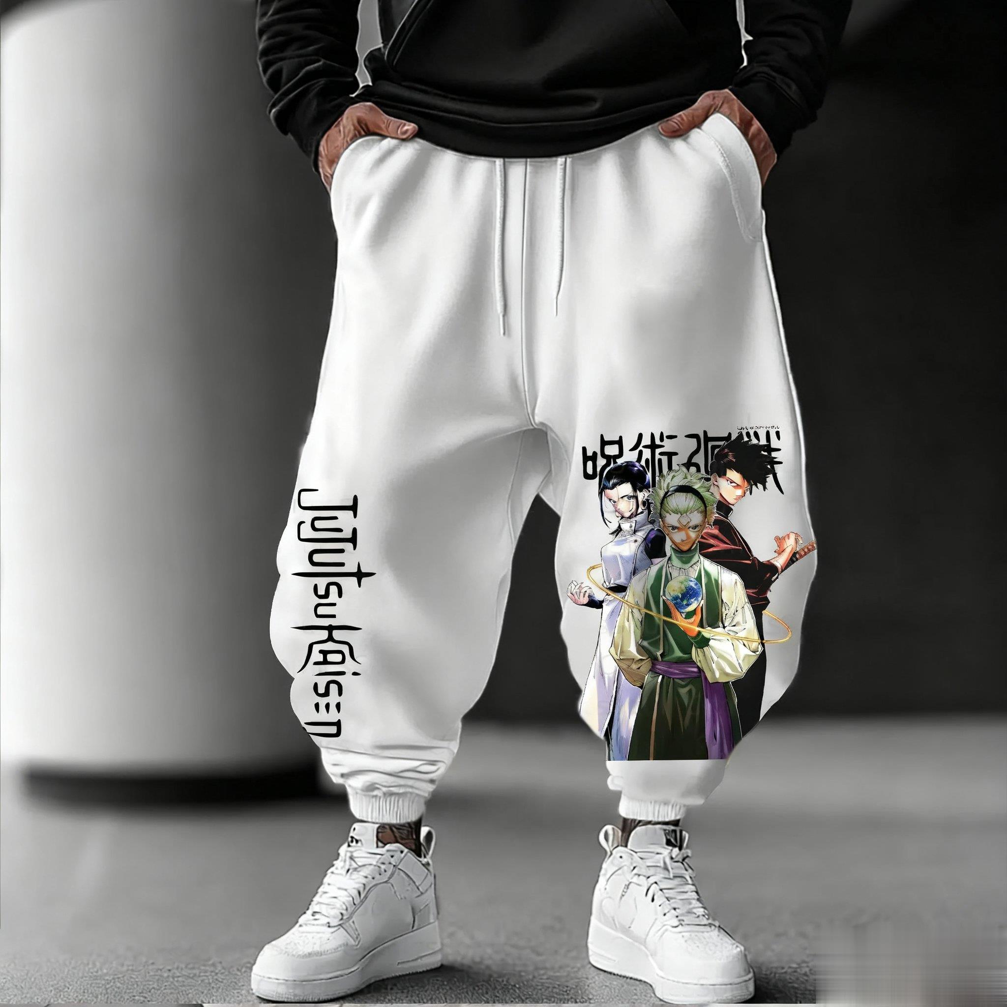 Jujutsu kaisen calças de joggi - Streetwear Brand Beanie avaliação e preço
