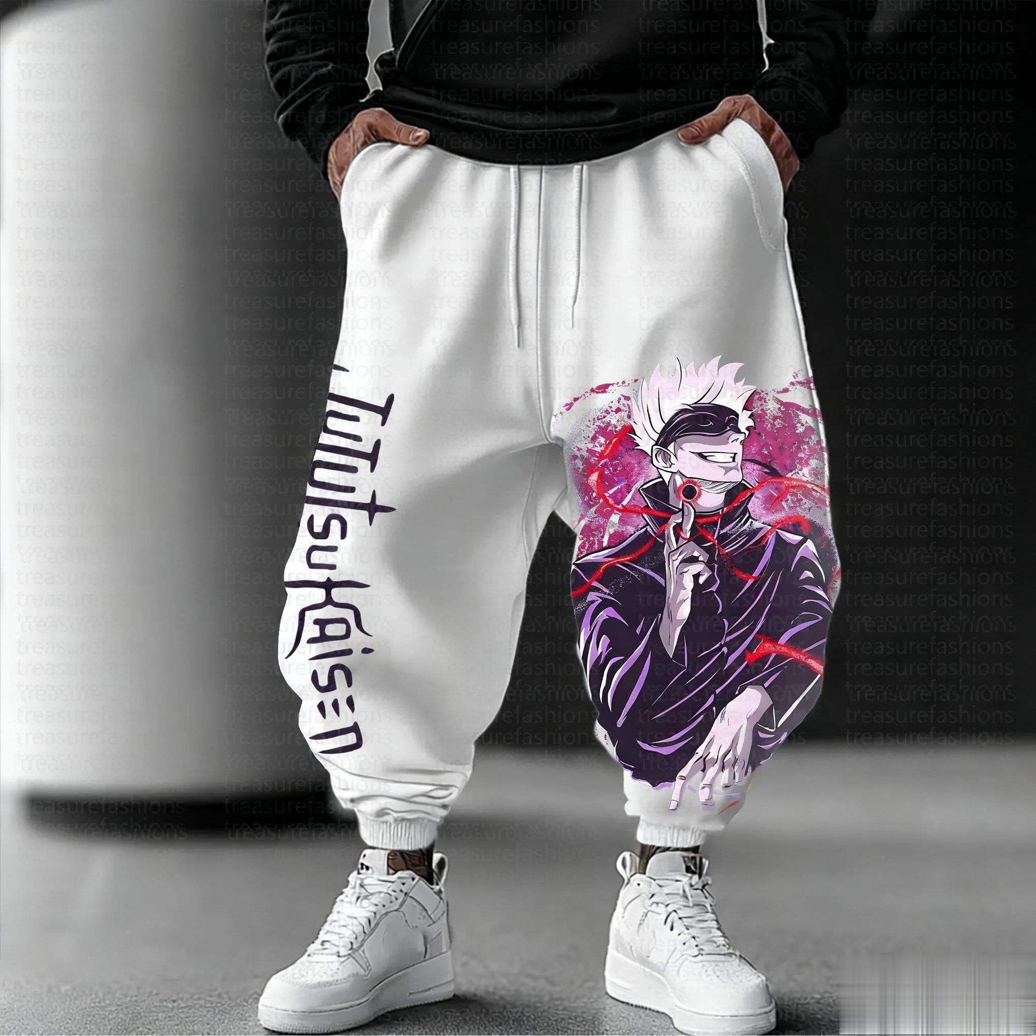 Jujutsu kaisen calças de joggi - Streetwear Brand Beanie avaliação e preço